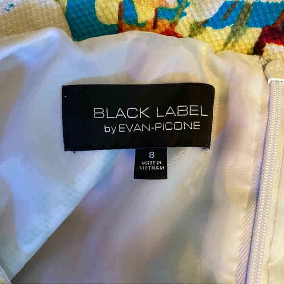 NWOT Black Label by Evan Picone Multicolored Floral Sleeveless Lined Dress Size8 - Picture 5 of 13